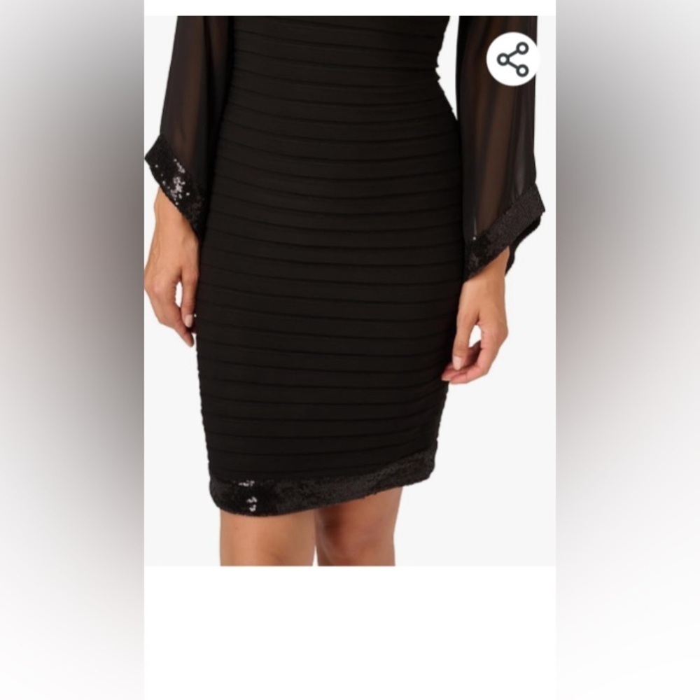 Adrianna Papell - Bell Sleeve Striped Dress - Picture 5 of 13